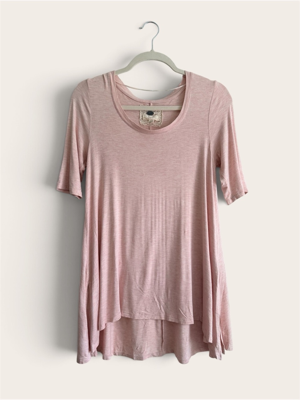 Cupio Blush Pink Short Sleeve Swing Tunic